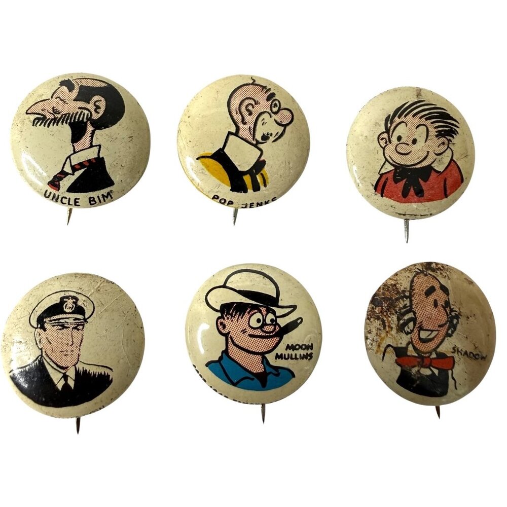 1940s Vintage Kelloggs Cereal Pep Pin Pinbacks Cartoon‎ Characters Comic Book